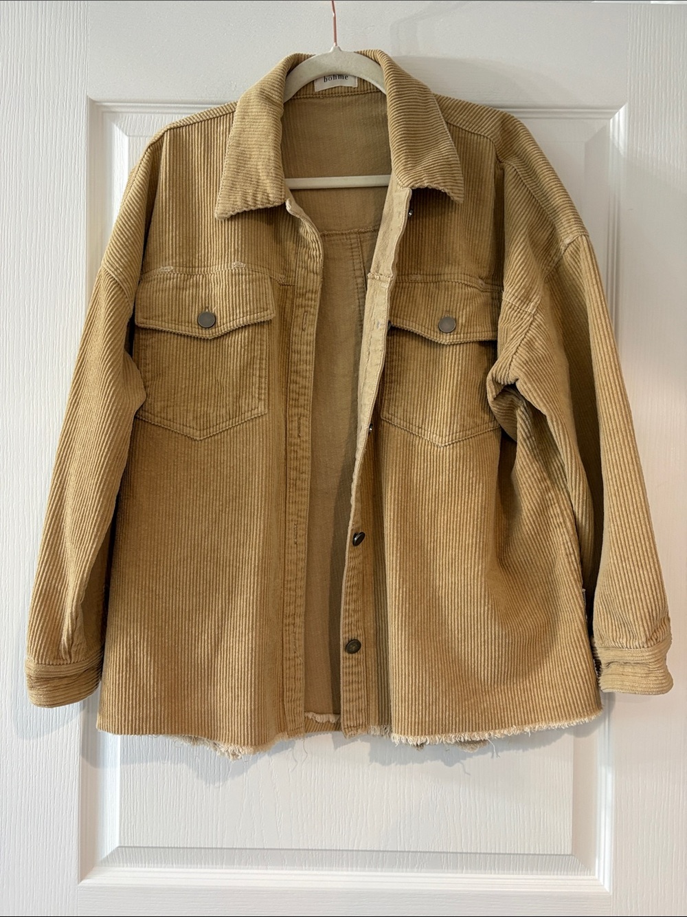 bohme Corduroy Distressed Jacket in Tan
